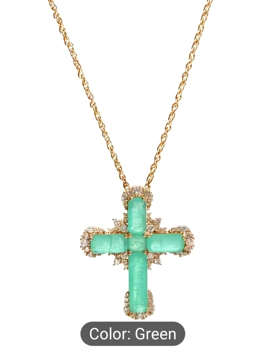 European and American Style Luxury High-Quality Synthetic Zirconia Cross Pendant - Picture 5 of 11